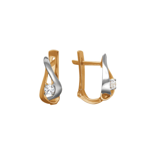 Серьги из красного золота 585 пробы с фианитами 01С1112311Р