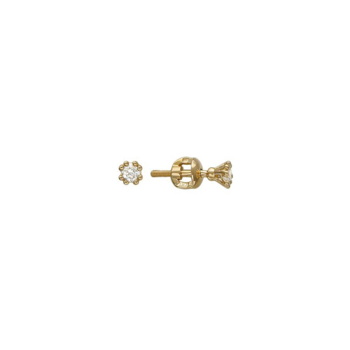 Серьги из красного золота 585 пробы с фианитами 01С116782