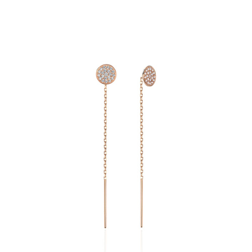 Серьги из красного золота 585 пробы с фианитами 01С115519