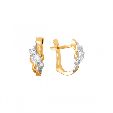 Серьги из красного золота 585 пробы с фианитами 01С1112304Р