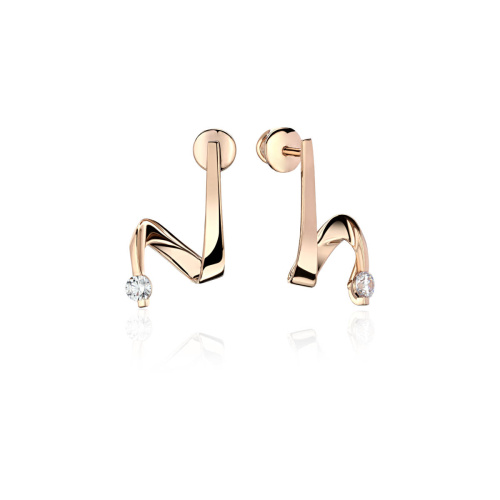 Серьги из красного золота 585 пробы с фианитами 01С1114901