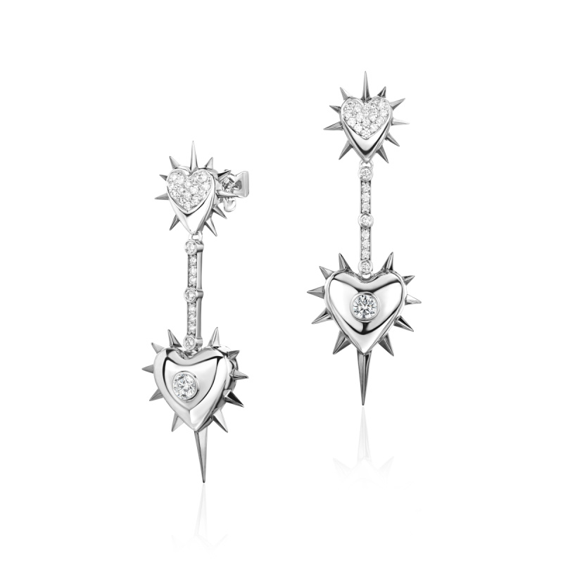 Серьги из белого золота 585 пробы 01С6215830ЧР