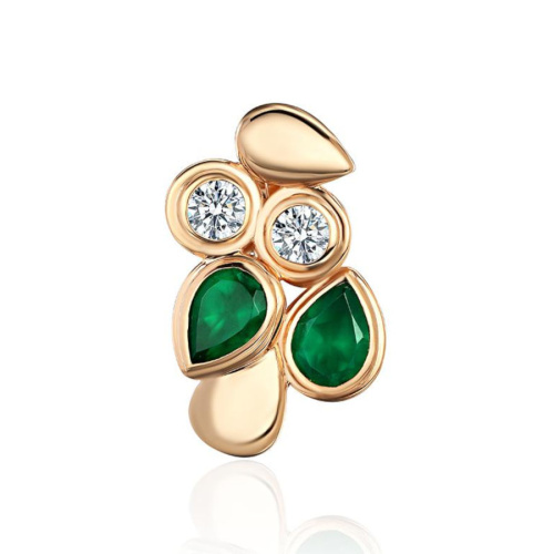 Подвеска из красного золота 585 пробы с топазами и агатами 01П3116544-2