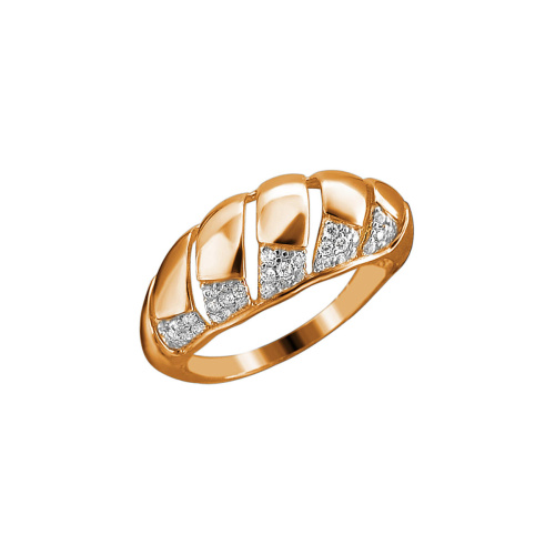 Кольцо из красного золота 585 пробы с фианитами 01К1114342Р