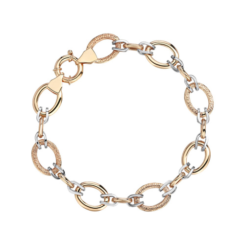 Браслет из комбинированного золота 585 пробы без вставок 01Б063115