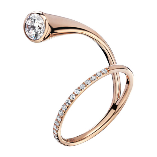 Кольцо из красного золота 585 пробы с фианитами 01К1114863