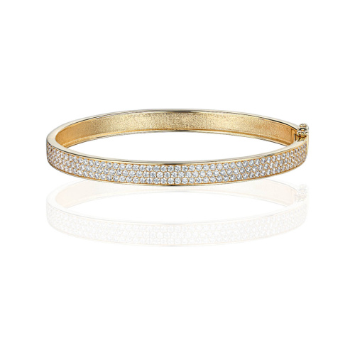 Браслет конго из желтого золота 585 пробы с фианитами 01Б132812