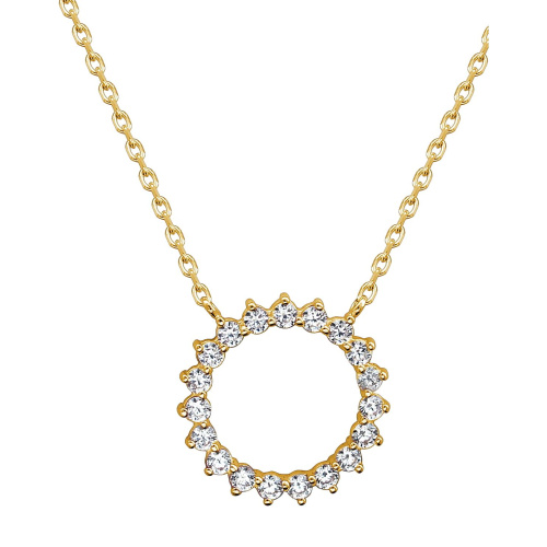 Колье из желтого золота 585 пробы с фианитами 01Л131775