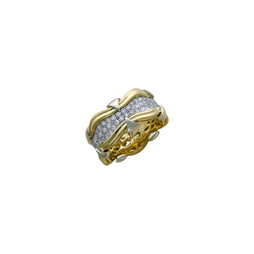 Кольцо из комбинированного золота 750 пробы с бриллиантами 01К685740L