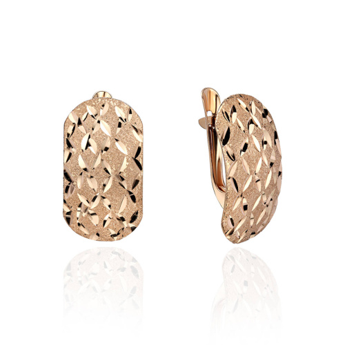 Серьги из красного золота 585 пробы без вставок 01С714874