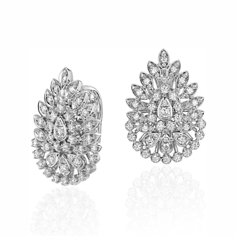 Серьги из белого золота 585 пробы с бриллиантами 01С6213601