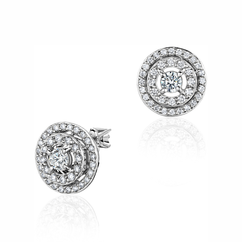 Серьги из белого золота 585 пробы с бриллиантами 01С6212917