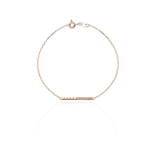 Браслет из красного золота 585 пробы с фианитами 01Б112642