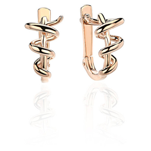 Серьги из красного золота 585 пробы без вставок 01С0112714