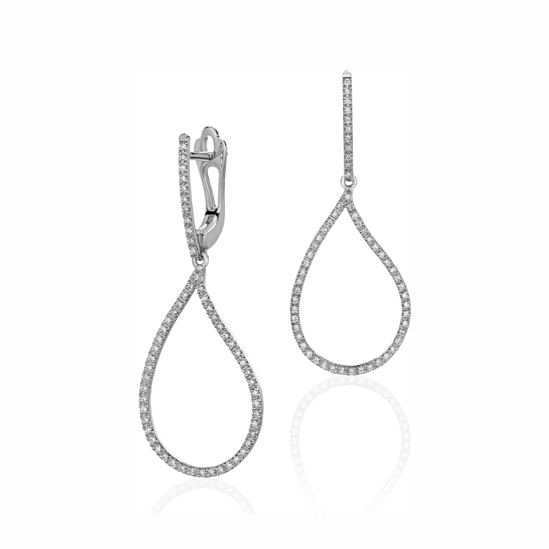 Серьги из белого золота 585 пробы с бриллиантами 01С6214494