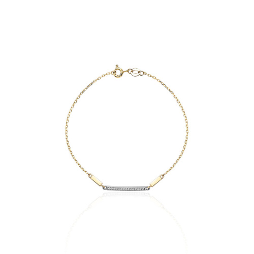 Браслет из двух цветов золота 585 пробы с фианитами 01Б161560Ж