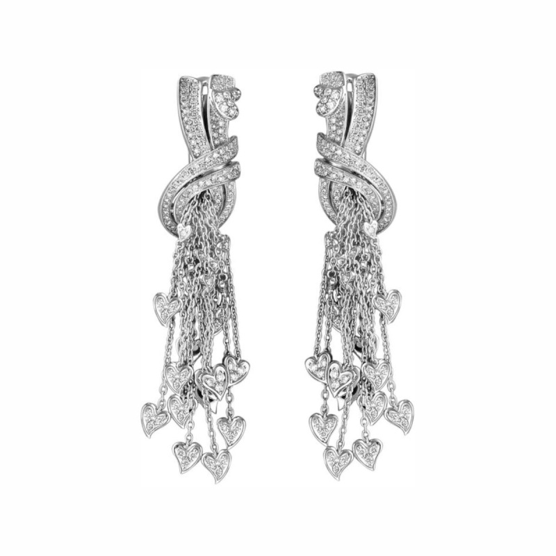 Серьги из белого золота 585 пробы с бриллиантами 01С6213146