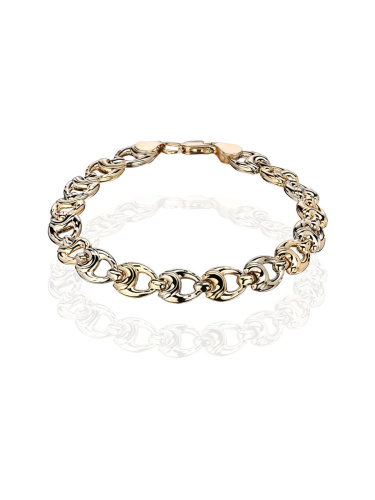 Браслет из двух цветов золота 585 пробы без вставок 01Б760168Ж