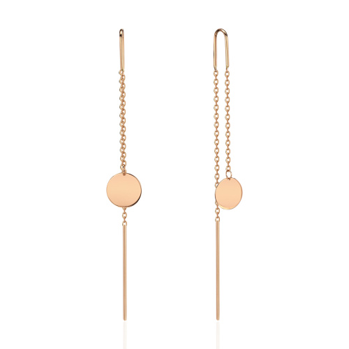 Серьги из красного золота 585 пробы без вставок 01С0115353