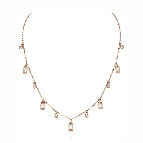 Колье из красного золота 585 пробы с фианитами 01Л112272