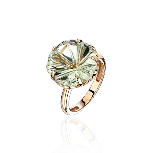 Кольцо из красного золота 585 пробы с аметистом 01К3171025-2