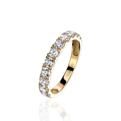 Кольцо из желтого золота 585 пробы c фианитами 01К1314820