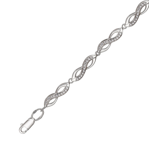 Браслет из серебра 925 пробы с фианитами 01Б152233