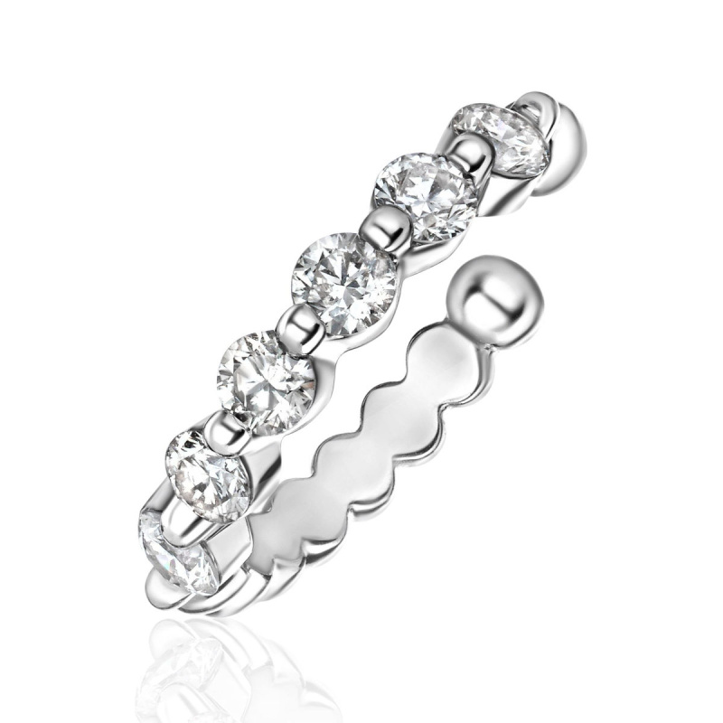 Серьга одиночная из белого золота 585 пробы с бриллиантами 01С6215680