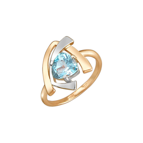 Кольцо из двух цветов золота 585 пробы с топазом 01К362885-1 Кольцо из двух цветов золота 585 пробы с топазом 01К362885-1