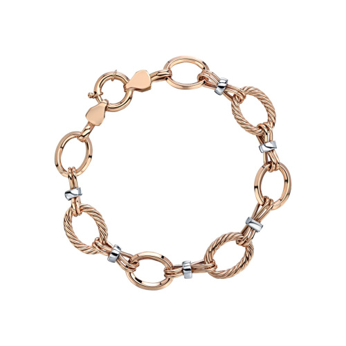 Браслет из комбинированного золота 585 пробы без вставок 01Б063127