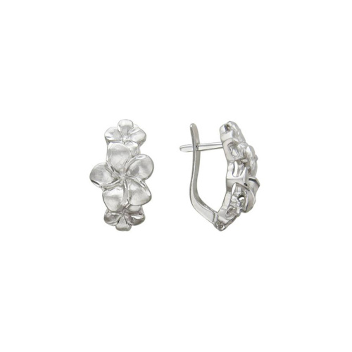 Серьги из белого золота 585 пробы без вставок 01С722081