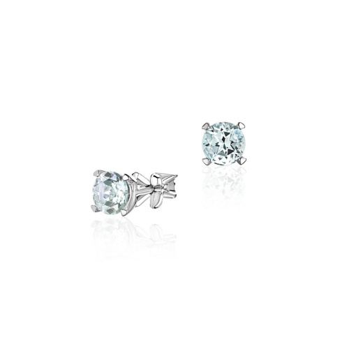 Серьги из белого золота 585 пробы с аквамарином 01С328922-10