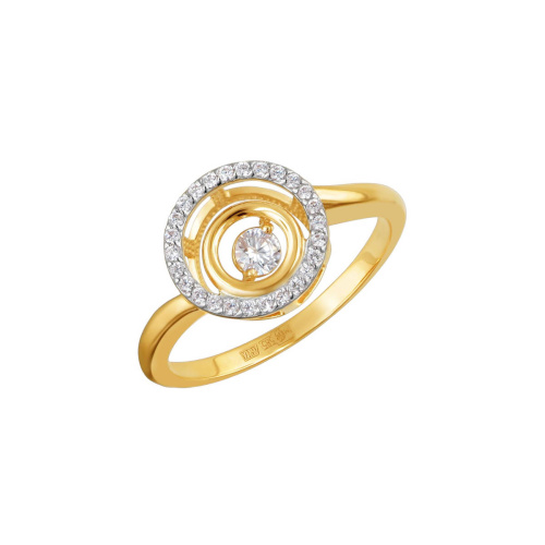 Кольцо из желтого золота 585 пробы с фианитами 01К1312963Р