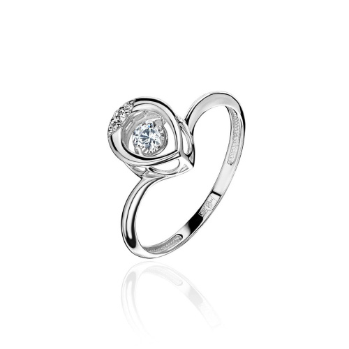 Кольцо из белого золота 585 пробы с фианитами 01К1212964