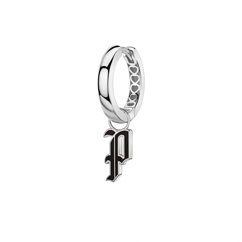 Серьга одиночная из белого золота 585 пробы с эмалью 01С0215860ЭP