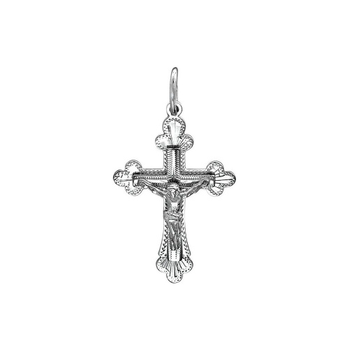 Крест нательный из белого золота 585 пробы без вставок 01Р720724