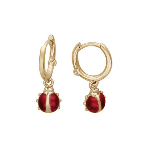 Серьги из красного золота 585 пробы с эмалью 01С016140Э