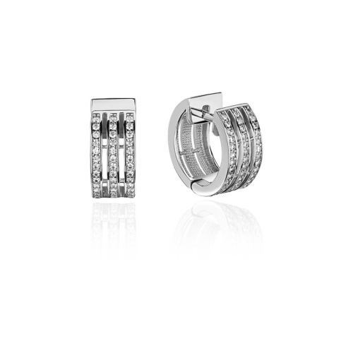 Серьги из белого золота 585 пробы с фианитами 01С1213751