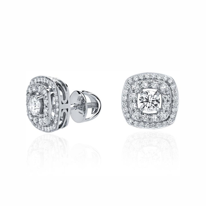 Серьги из белого золота 750 пробы с бриллиантами 01С6714338