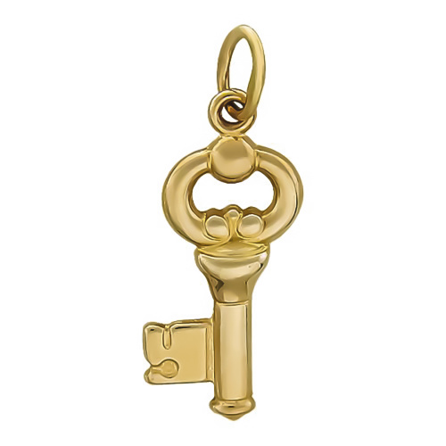 Подвеска "Ключ" из желтого золота 585 пробы без вставок 01П031156
