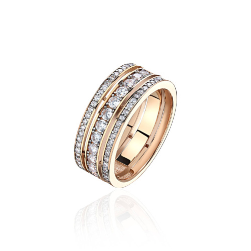 Кольцо из красного золота 585 пробы с фианитами 01К1114852