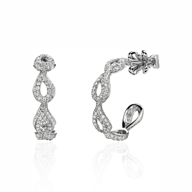 Серьги из белого золота 585 пробы с бриллиантами 01С6214487