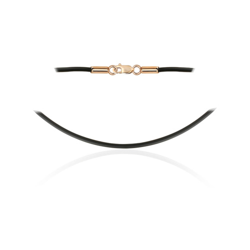 Колье на основе каучукового шнура с замком из красного золота 585 пробы 0РЛ010544