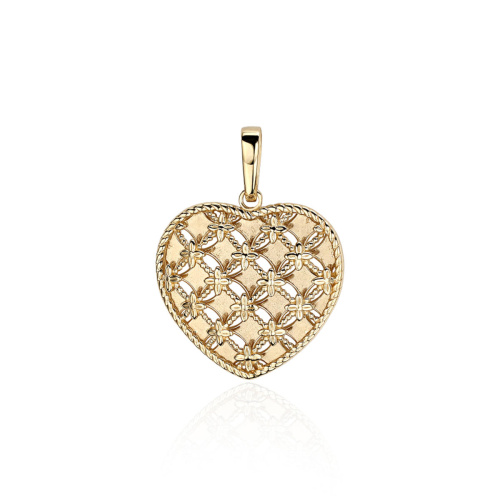 Подвеска "Сердце" из желтого золота 585 пробы без вставок 01П0331004