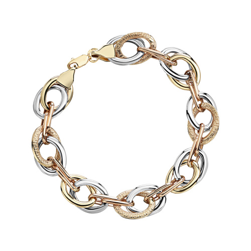 Браслет из двух цветов золота 585 пробы без вставок 01Б063134