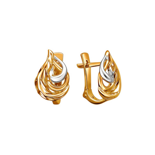 Серьги из красного золота 585 пробы без вставок 01С0112321Р