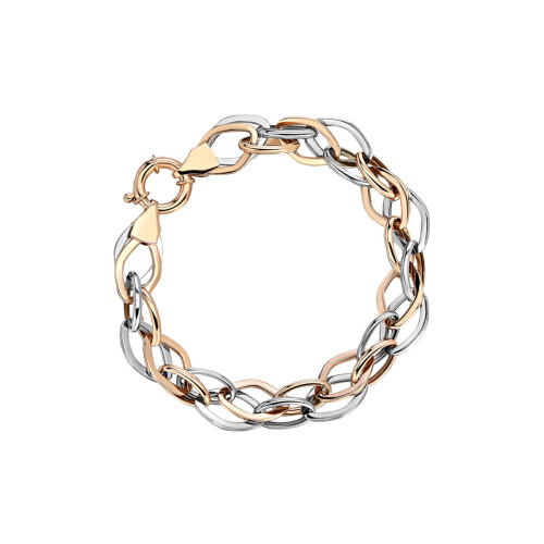 Браслет из комбинированного золота 585 пробы без вставок 01Б0621097