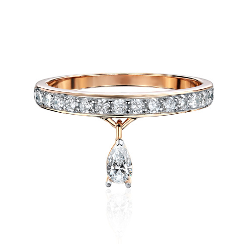 Кольцо из красного золота 585 пробы с фианитами 01К1115171Р