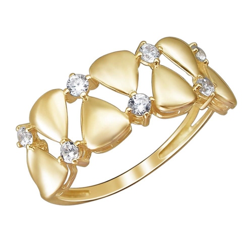 Кольцо из желтого золота 585 пробы с фианитами 01К1312620