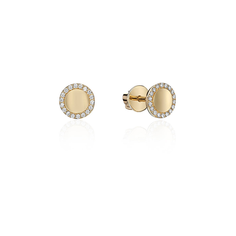 Серьги из желтого золота 585 пробы с фианитами 01С1313919Р